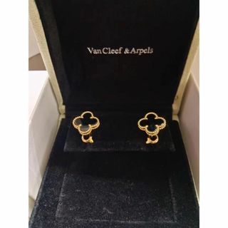 Van Cleef & Arpels - 超美品★ヴァンクリーフ&アーペル　ヴィンテージ　アルハンブラ　オニキス　ピアス