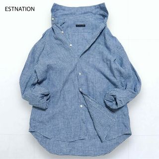 ESTNATION - 美品＊ESTNATION  リネン100% ギンガムチェック 長袖シャツ XL