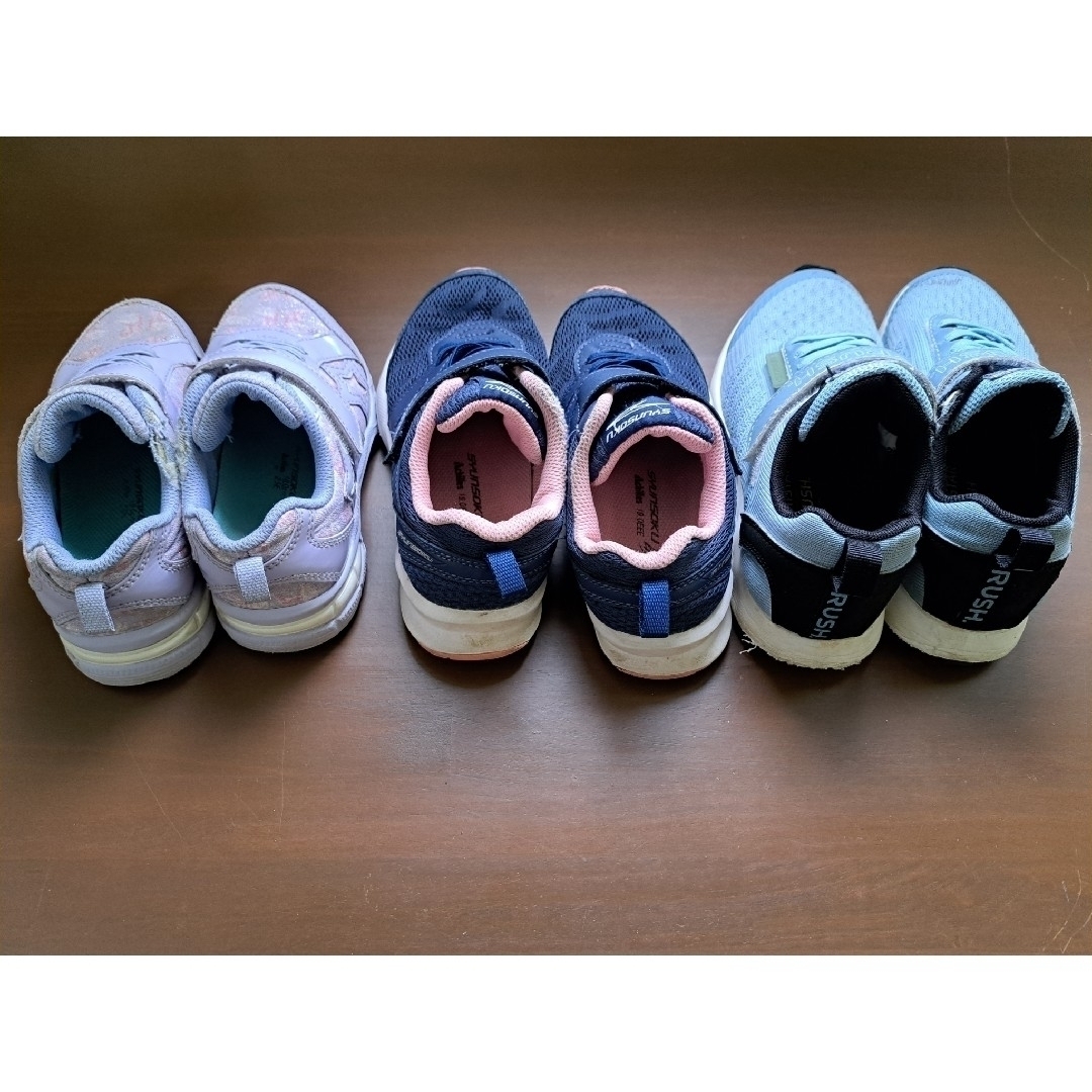 SYUNSOKU（ACHILESS）(シュンソク)の【訳あり】女の子 スニーカー 3足まとめ売り 18~20cm キッズ/ベビー/マタニティのキッズ靴/シューズ(15cm~)(スニーカー)の商品写真