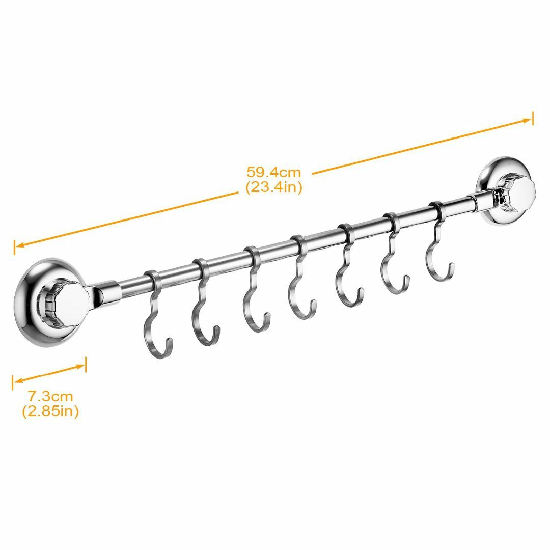 【色: 1.銀】MaxHold キッチンツールフック、タオル掛け、ステンレススチ インテリア/住まい/日用品の収納家具(キッチン収納)の商品写真