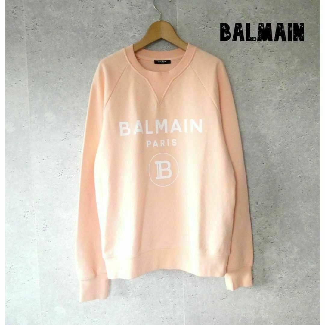 BALMAIN(バルマン)の極美品 BALMAIN ロゴプリント ラグランスリーブ スウェットトレーナー メンズのトップス(スウェット)の商品写真