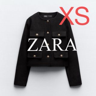 ZARA フラップクロップドジャケット　クロップドジャケット　drawer