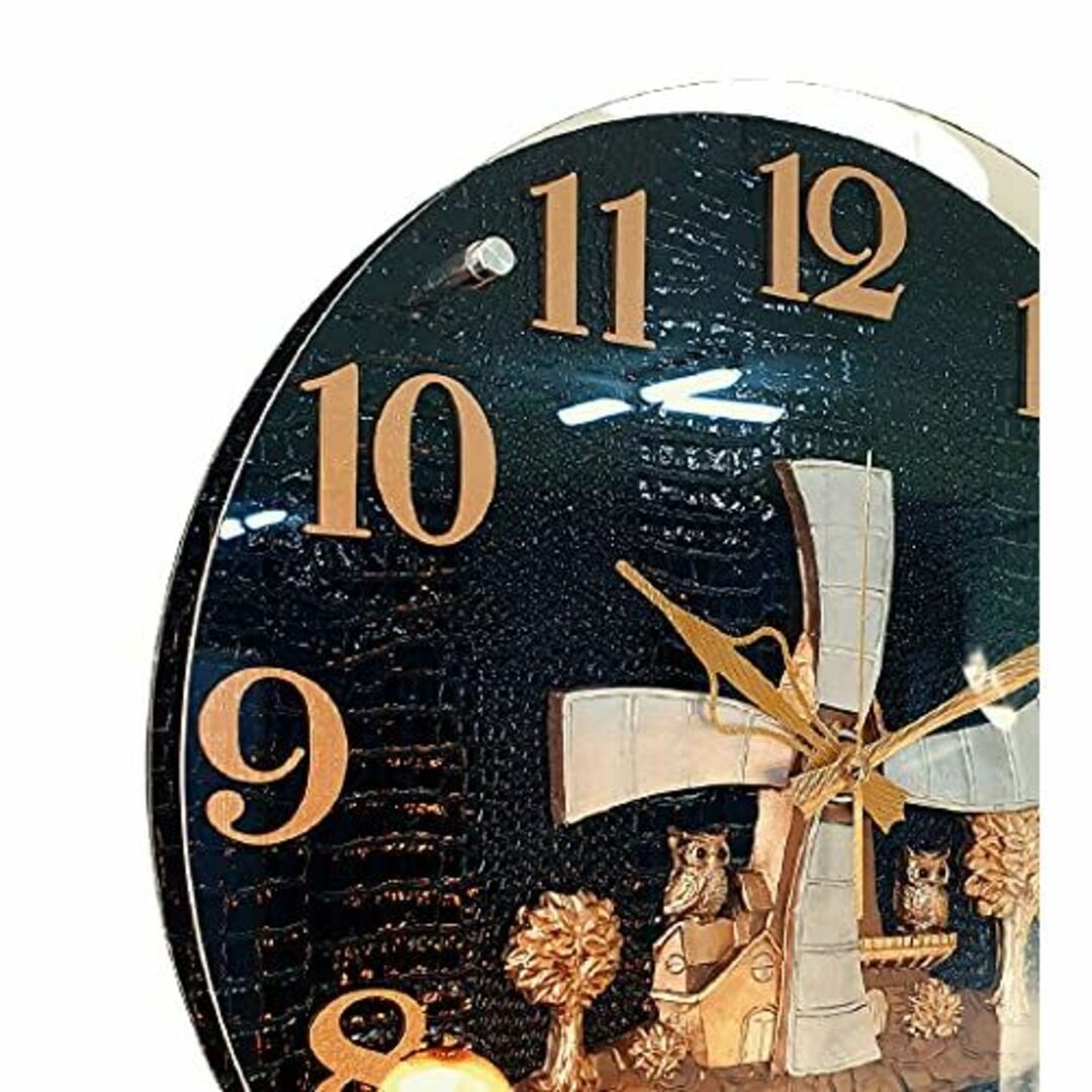 電波掛時計 風車掛け時計-black 壁掛け時計 おしゃれ 掛時計 北欧 時計 インテリア/住まい/日用品のインテリア小物(掛時計/柱時計)の商品写真