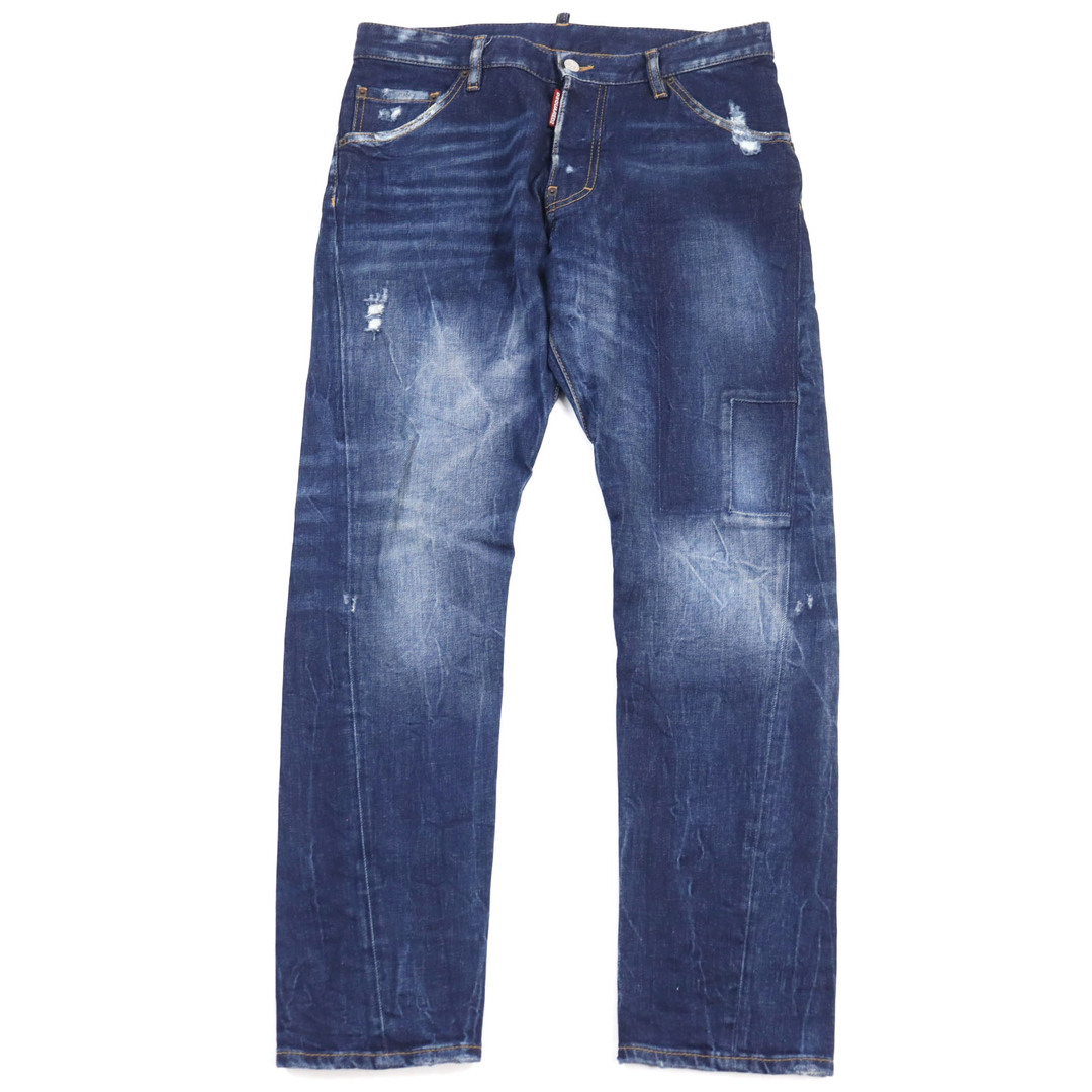 DSQUARED2(ディースクエアード)の【ドンドン見直し】美品○DSQUARED2 ディースクエアード 20SS S74LB0683 S30663 Classic Kenny Jean ロゴ刺繍入り ボタンフライ クラッシュデニムパンツ/スキニージーンズ インディゴブルー 46 イタリア製 正規品 メンズ メンズのトップス(ジャージ)の商品写真