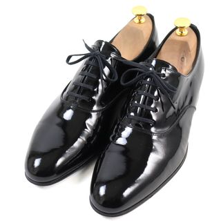 ジョンロブ(JOHN LOBB)の【ドンドン見直し】美品○John Lobb ジョンロブ CALISTO カリスト 8695ラスト プレーントゥ パテントレザー レザーシューズ ブラック 8 保存袋付き イタリア製 メンズ(その他)