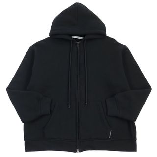 アレキサンダーワン(Alexander Wang)の【ドンドン見直し】美品○Alexander Wang アレキサンダーワン ロゴパッチ付き オーバーサイズ ジップアップ パーカー ブラック M 正規品 メンズ(パーカー)