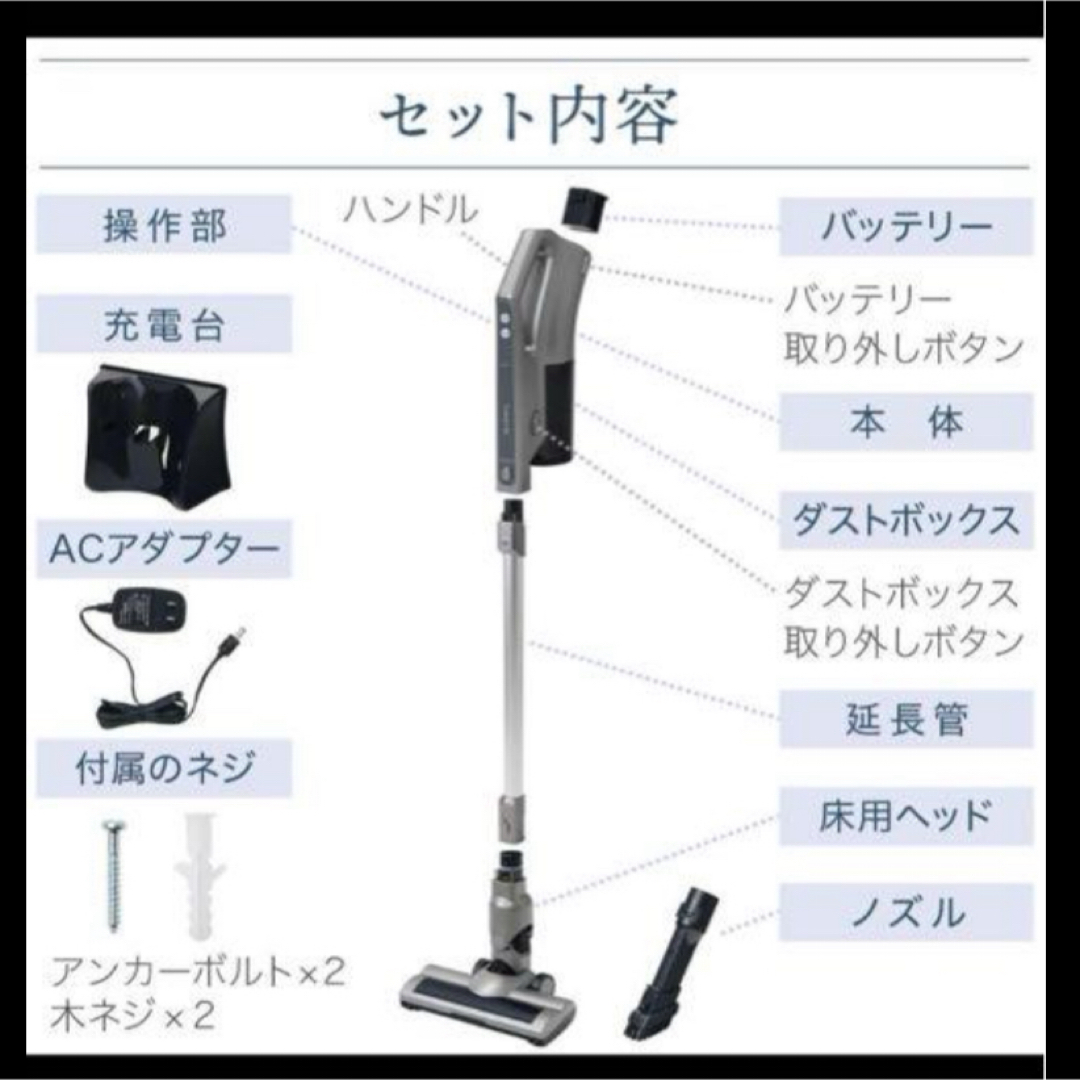 ジャンク品　スティッククリーナー　サイクロン式  FCC-SH101 スマホ/家電/カメラの生活家電(掃除機)の商品写真