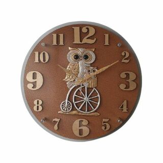 電波掛時計 自転車に乗るフクロウ 壁掛け時計 おしゃれ 掛時計 北欧 時計(風鈴)