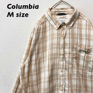 Columbia - コロンビア　長袖シャツ　ボタンダウン　チェック　ワンポイントロゴ　男女兼用　M