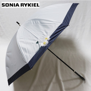 ソニアリキエル(SONIA RYKIEL)の《ソニア リキエル》新品 マーガレット刺繍 晴雨兼用長傘 日傘 雨傘 8本骨(傘)