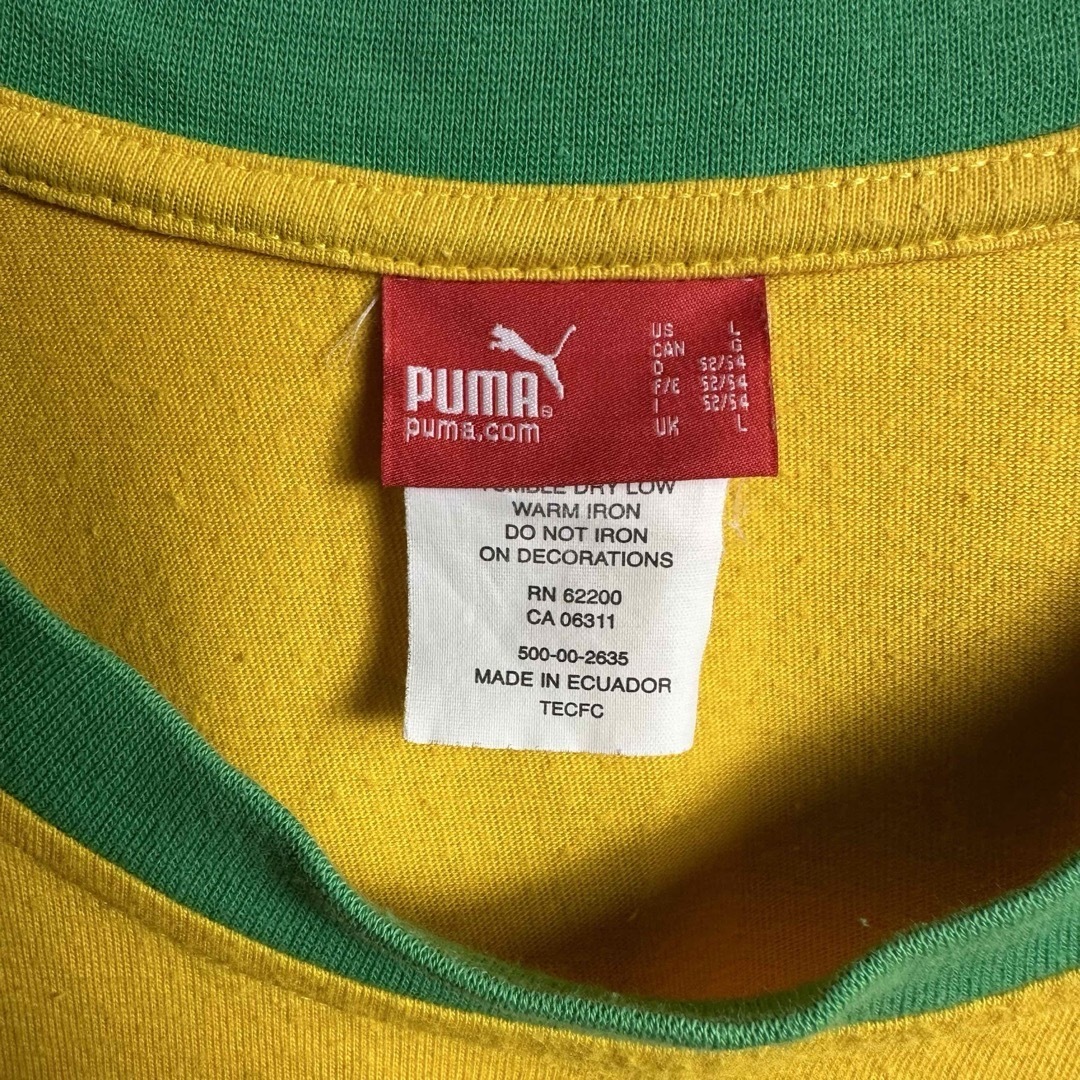 PUMA(プーマ)のPUMAプーマ　リンガーTシャツ　Lサイズ　ブラジルカラー　サッカー　黄色　緑 メンズのトップス(Tシャツ/カットソー(半袖/袖なし))の商品写真