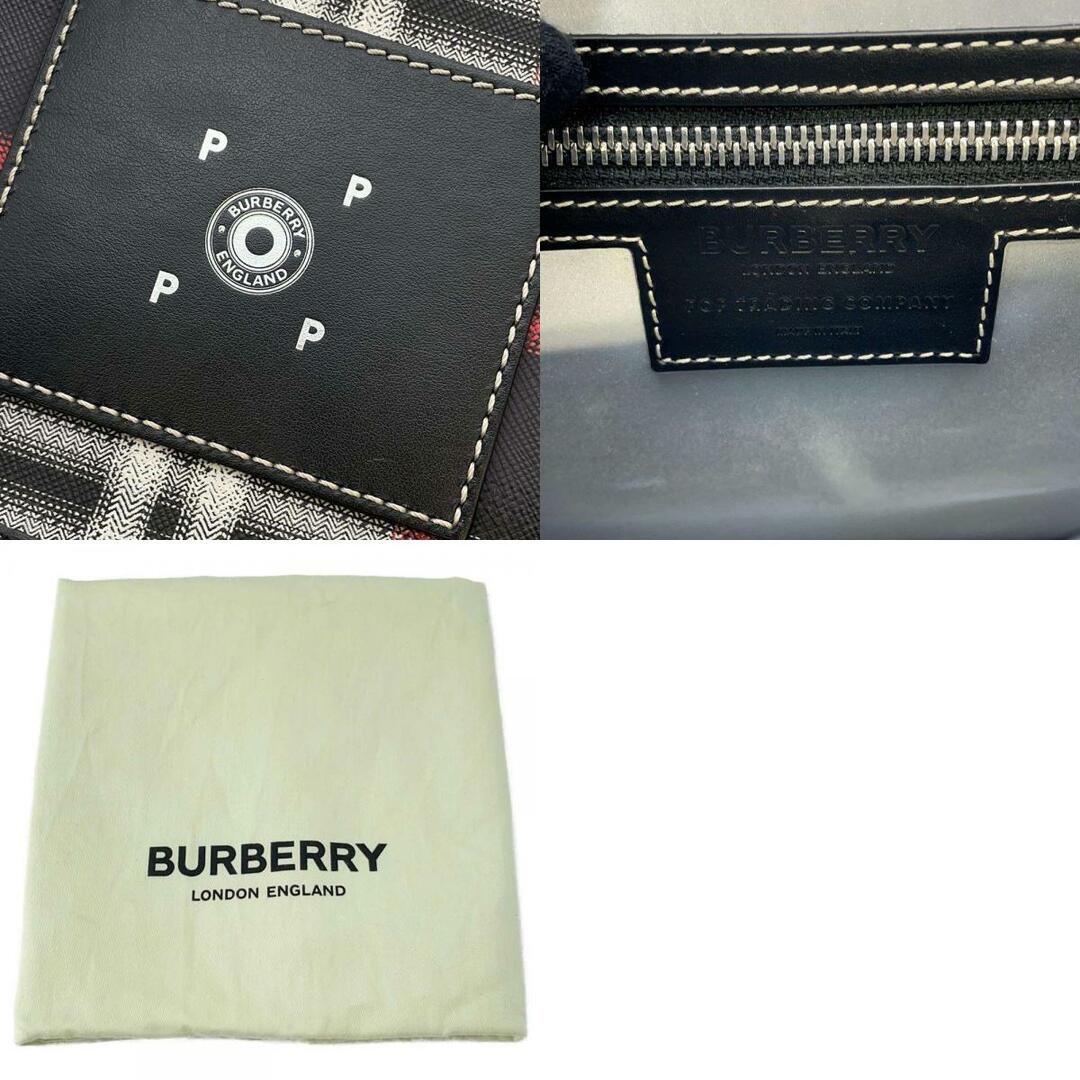 BURBERRY(バーバリー)のバーバリー ショルダーバッグ チェック レザー 80565471 BURBERRY メンズ 黒 メンズのバッグ(ショルダーバッグ)の商品写真