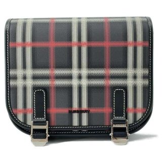 バーバリー(BURBERRY)のバーバリー ショルダーバッグ チェック レザー 80565471 BURBERRY メンズ 黒(ショルダーバッグ)