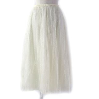 RED VALENTINO - 極美品△RED VALENTINO レッドヴァレンティノ 2R3RAC20428 ポルカドット レース フレアスカート ホワイト 36 ハンガー付き 正規品 レディース