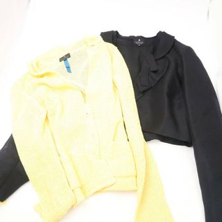 ランバンコレクション(LANVIN COLLECTION)の美品 LANVIN COLLECTION ランバンコレクション ボレロ カーディガン 2点 38 ボレロ:毛、絹 カ:指定外繊維他 セット シルク混 ジャケット トップス 黒 レディース AU2479A47 (カーディガン)