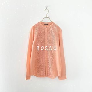 アーバンリサーチロッソ(URBAN RESEARCH ROSSO)のロッソ　センターレースブラウス　コーラルピンク(シャツ/ブラウス(長袖/七分))