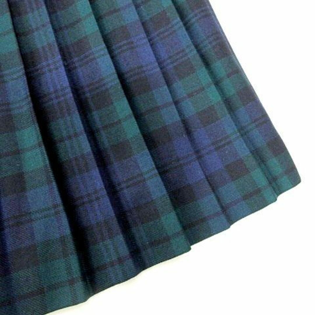 オニール オブ ダブリン チェック ラップ スカート バックプリーツ I40 紺 レディースのスカート(ひざ丈スカート)の商品写真