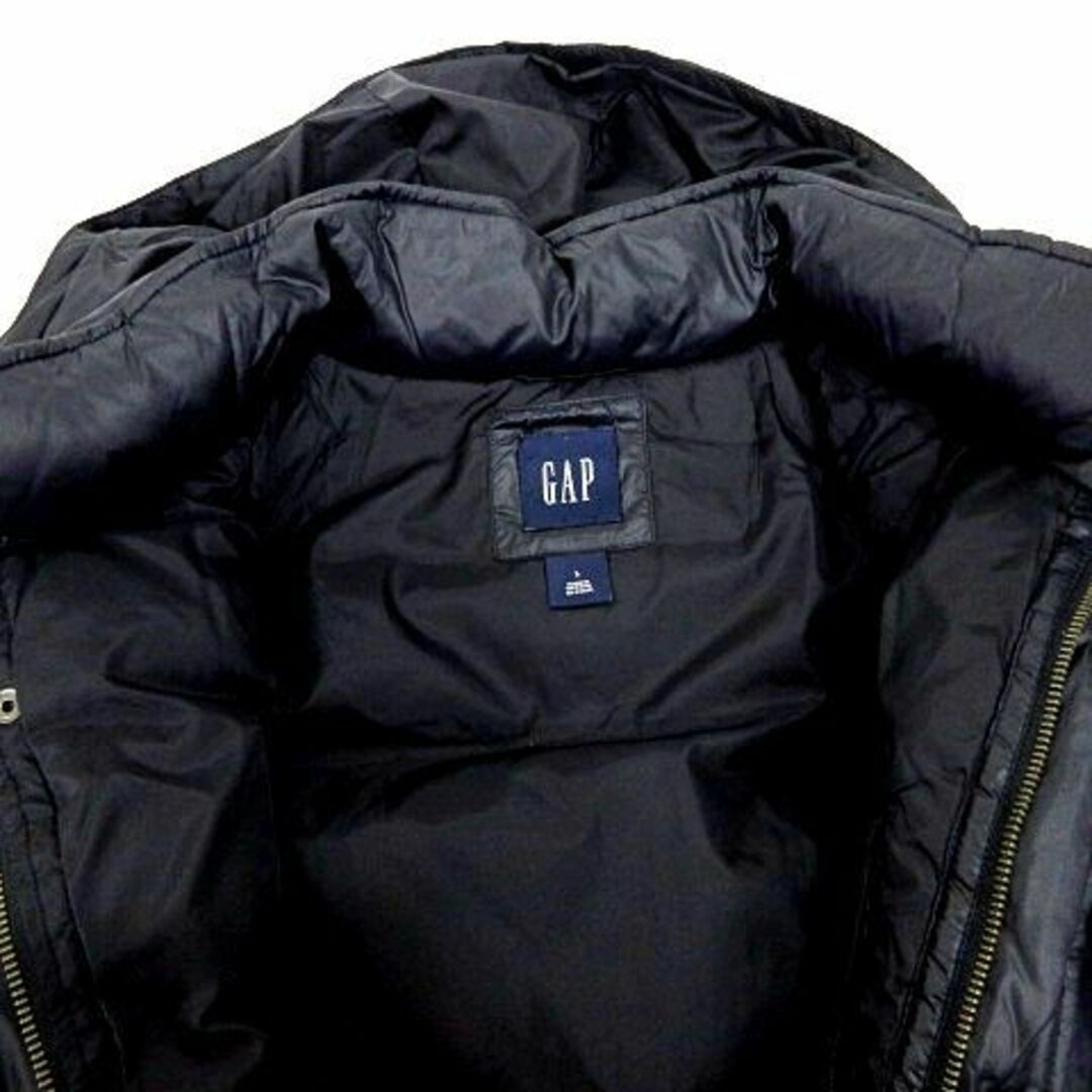 GAP(ギャップ)のGAP 紺タグ 美品 ダウンジャケット フード取外し可能 ナイロン 無地 L 黒 メンズのジャケット/アウター(ダウンジャケット)の商品写真