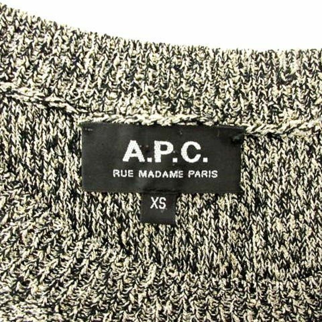 A.P.C(アーペーセー)のA.P.C. ニット ワンピース ひざ丈 長袖 ラメ やや薄手 XS 黒ゴールド レディースのトップス(ニット/セーター)の商品写真