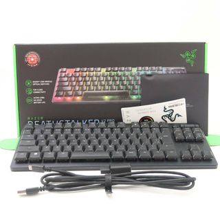 レイザー(LAZER)の美品 RAZER レイザー DEATHSTALKER V2 PRO ゲーミングキーボード ワイヤレス 有線 PC周辺機器 赤軸 日本語配列 HT19C (PC周辺機器)