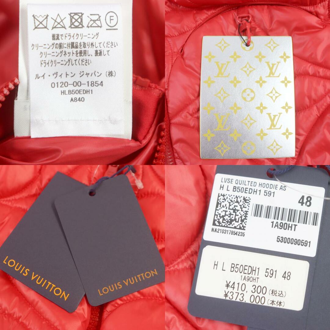 LOUIS VUITTON(ルイヴィトン)の【ドンドン見直し】極美品▼LOUIS VUITTON ルイヴィトン HLB50EDH1 モノグラムフラワー フード付き キルティング 中綿 ZIP ブルゾン レッド 48 フランス製 正規品 メンズ 定価410,300円 メンズのジャケット/アウター(ブルゾン)の商品写真