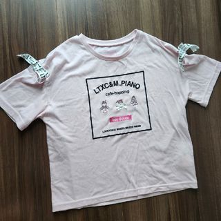 ラブトキシック(lovetoxic)のLovetoxic × mezzo piano ピンクTシャツ(Tシャツ/カットソー)