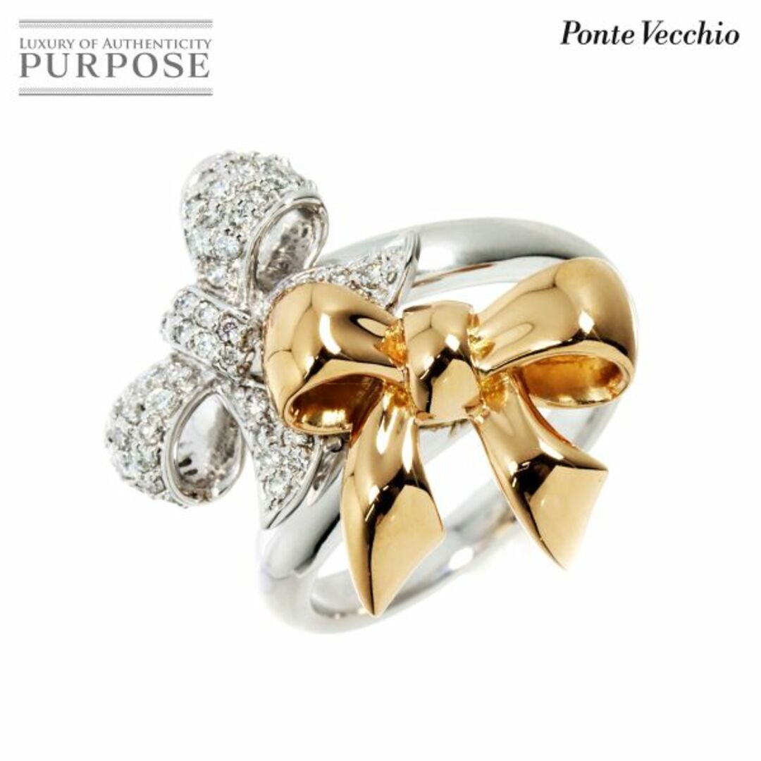PonteVecchio(ポンテヴェキオ)のポンテヴェキオ Ponte Vecchio 16号 リング ダイヤ 0.47ct K18 PG WG ゴールド 750 リボン 指輪 VLP 90216232 レディースのアクセサリー(リング(指輪))の商品写真