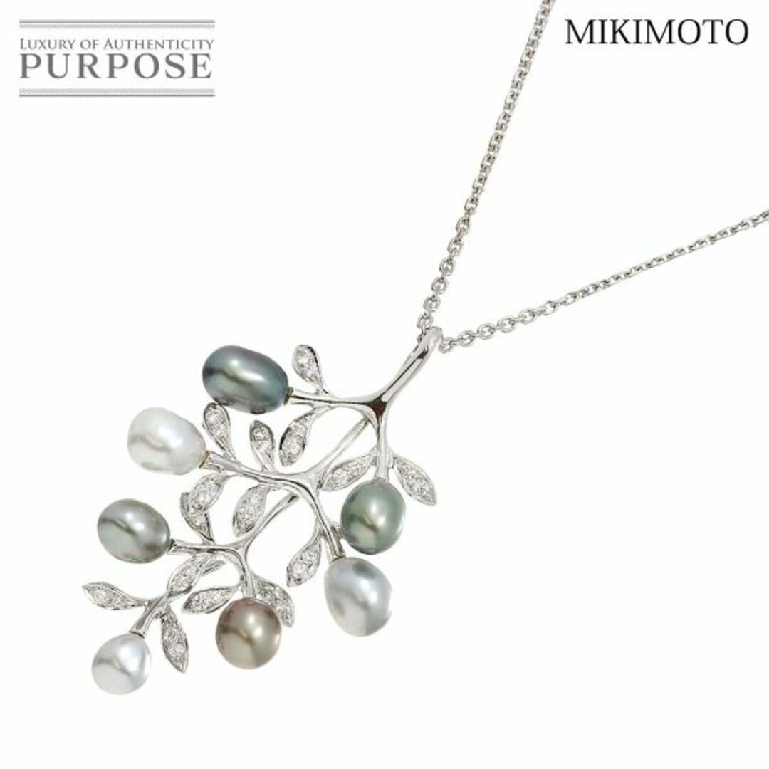 MIKIMOTO(ミキモト)のミキモト MIKIMOTO バロック真珠 ダイヤ ネックレス 50cm K18 WG ホワイトゴールド 750 パール VLP 90217506 レディースのアクセサリー(ネックレス)の商品写真