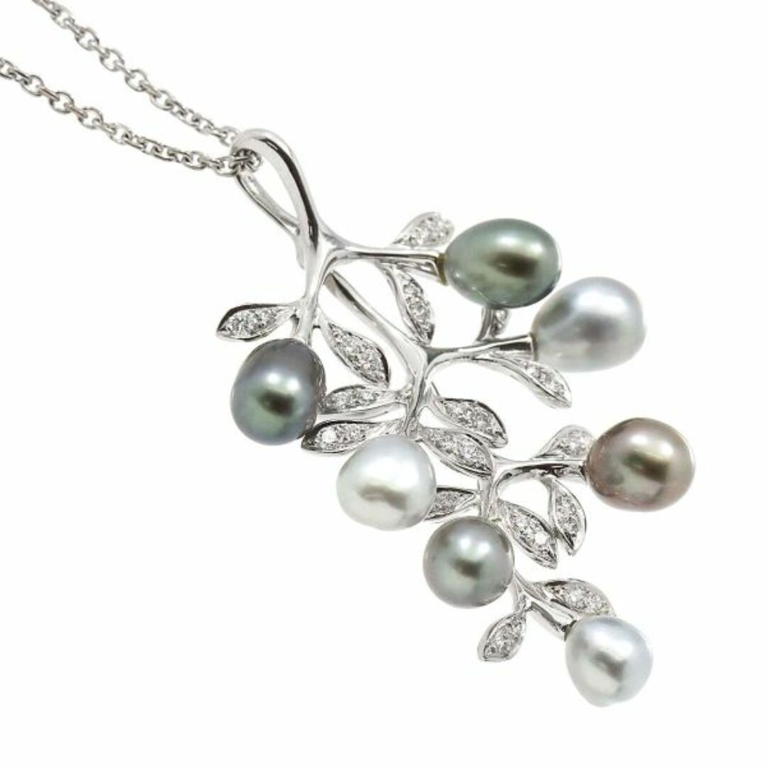 MIKIMOTO(ミキモト)のミキモト MIKIMOTO バロック真珠 ダイヤ ネックレス 50cm K18 WG ホワイトゴールド 750 パール VLP 90217506 レディースのアクセサリー(ネックレス)の商品写真