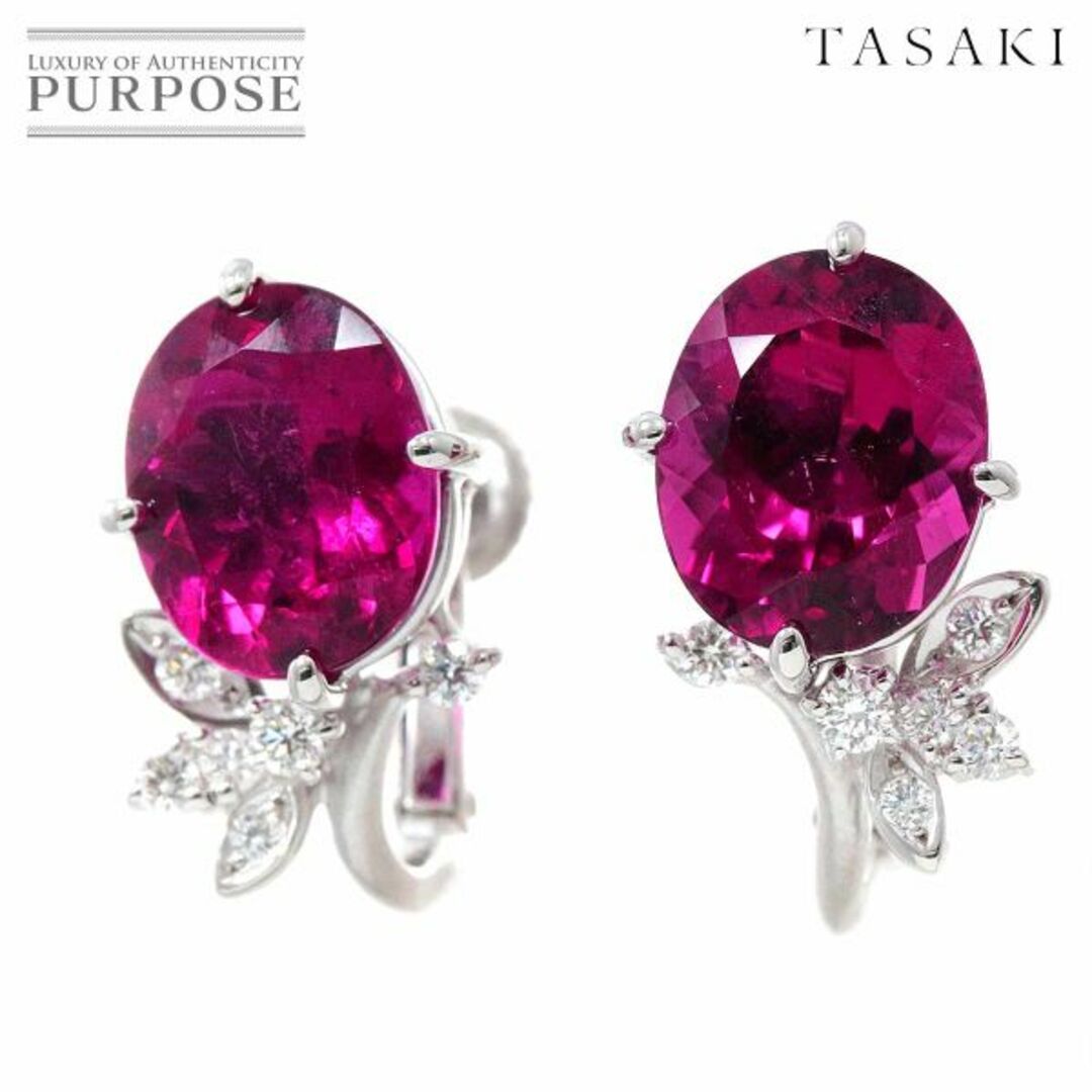 TASAKI(タサキ)のタサキ TASAKI トルマリン 3.84/3.43ct ダイヤ 0.12/0.12ct イヤリング K18 WG ホワイトゴールド 750 田崎真珠【鑑別書付き】 VLP 90222801 レディースのアクセサリー(イヤリング)の商品写真