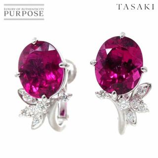 タサキ(TASAKI)のタサキ TASAKI トルマリン 3.84/3.43ct ダイヤ 0.12/0.12ct イヤリング K18 WG ホワイトゴールド 750 田崎真珠【鑑別書付き】 VLP 90222801(イヤリング)