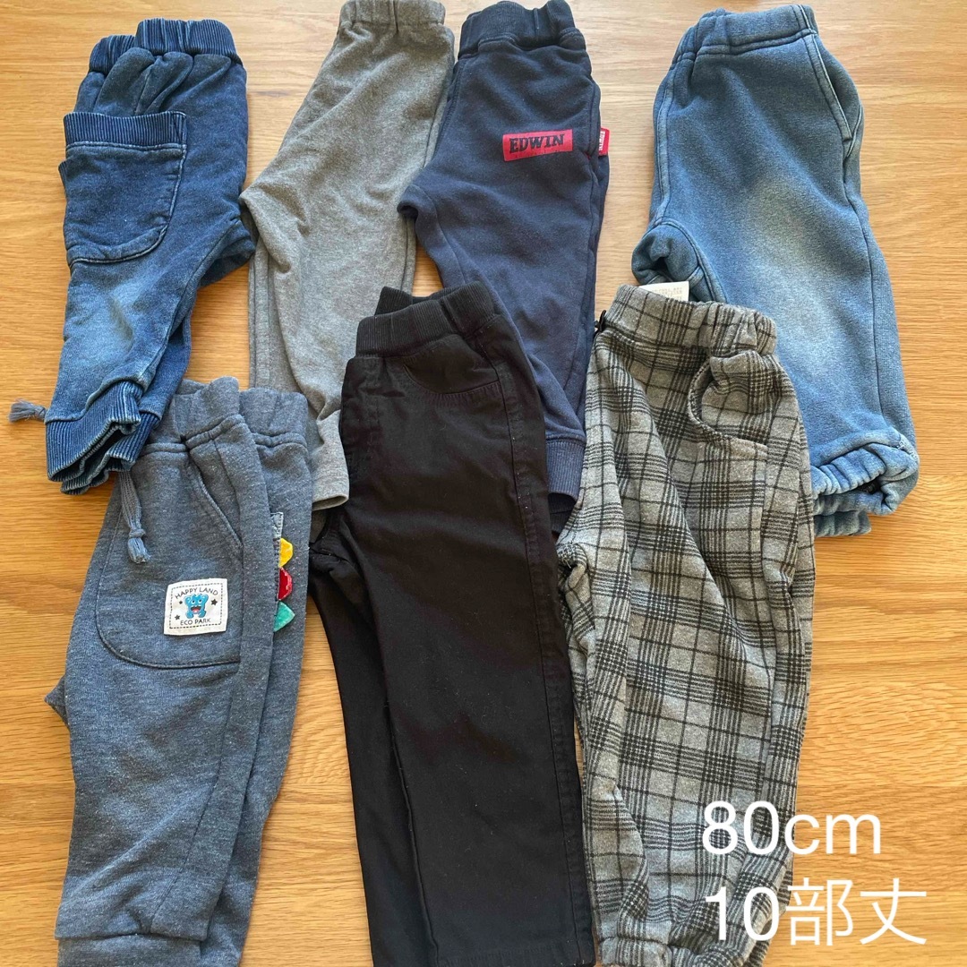 80cm 男の子 まとめ売り 10分丈ズボン7着セット 保育園 キッズ/ベビー/マタニティのベビー服(~85cm)(パンツ)の商品写真