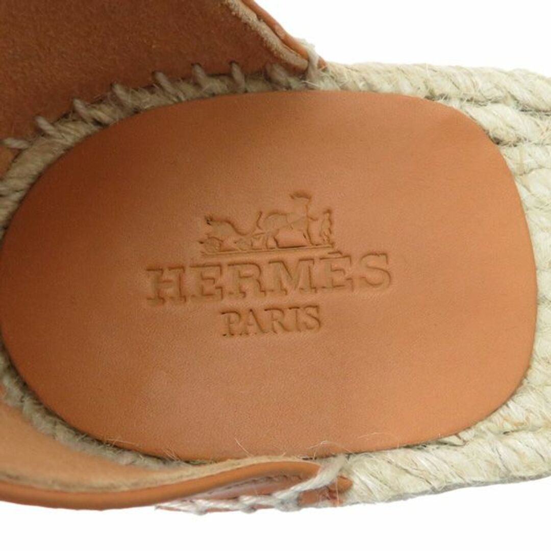 Hermes(エルメス)の新品同様 エルメス ティポリ レザー ケリー ドゥブルトゥール アンクルストラップ エスパドリーユ ウェッジソール サンダル 46390 レディースの靴/シューズ(サンダル)の商品写真