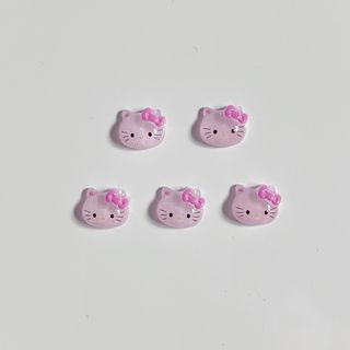 サンリオ(サンリオ)のキティちゃんネイルパーツ(ピンク) 5個セット(デコパーツ)