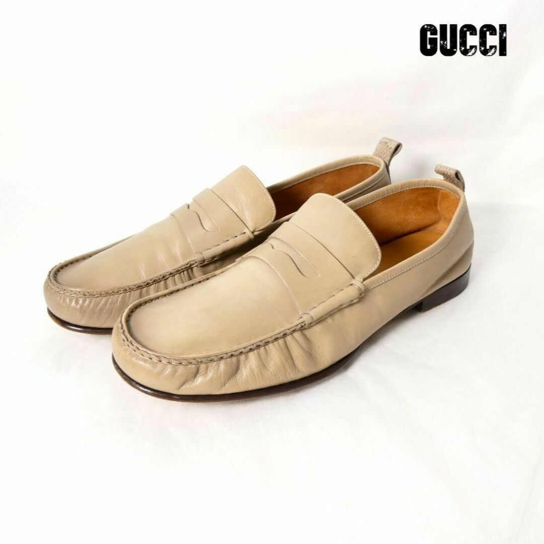 Gucci(グッチ)の良品 綺麗 GUCCI レザー パイソン切り替え コインローファー メンズの靴/シューズ(ドレス/ビジネス)の商品写真