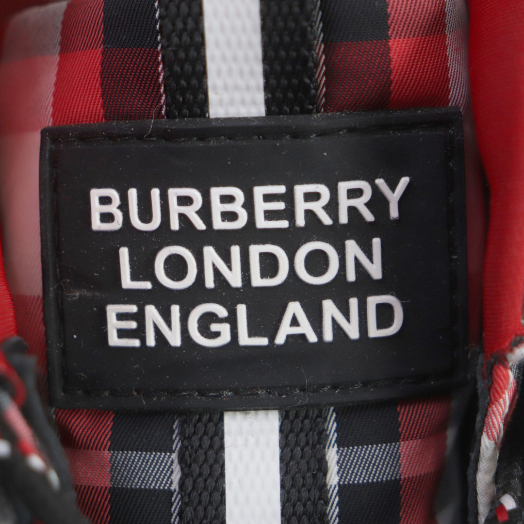 BURBERRY(バーバリー)の【ドンドン見直し】極美品▼BURBERRY バーバリー チェック柄 ロゴ入り スニーカー ブラック レッド 40 イタリア製 メンズ メンズの靴/シューズ(スニーカー)の商品写真