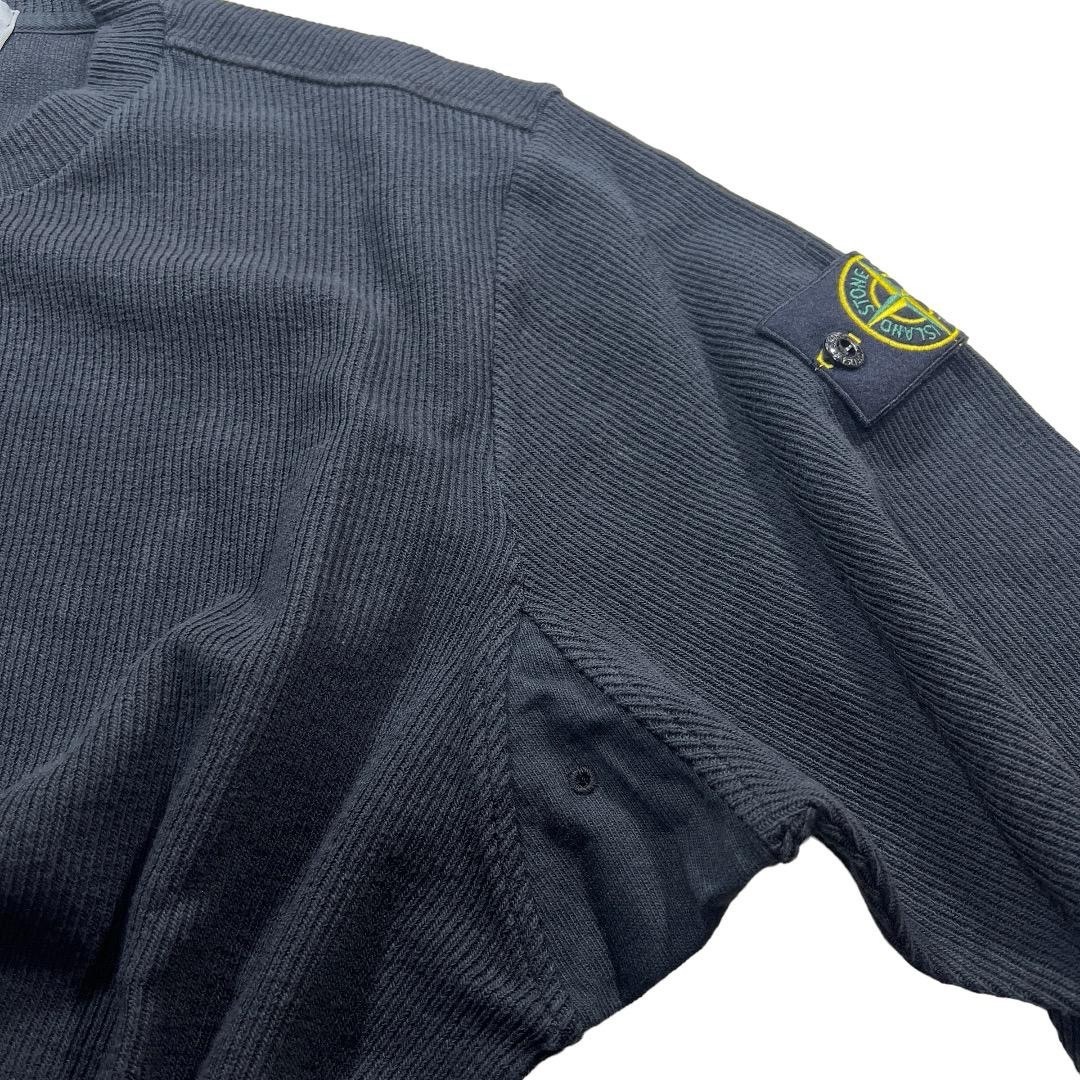 STONE ISLAND(ストーンアイランド)のSTONE ISLAND リブ　スウェットシャツ　ブラック　L メンズのトップス(スウェット)の商品写真