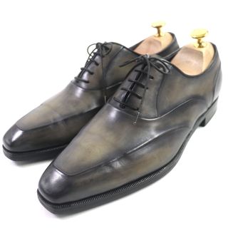 【ドンドン見直し】極美品▼Berluti ベルルッティ 1103 デムジュールライン レザー Uチップ ビジネスシューズ パープル ベージュ 7.5 メンズ(その他)