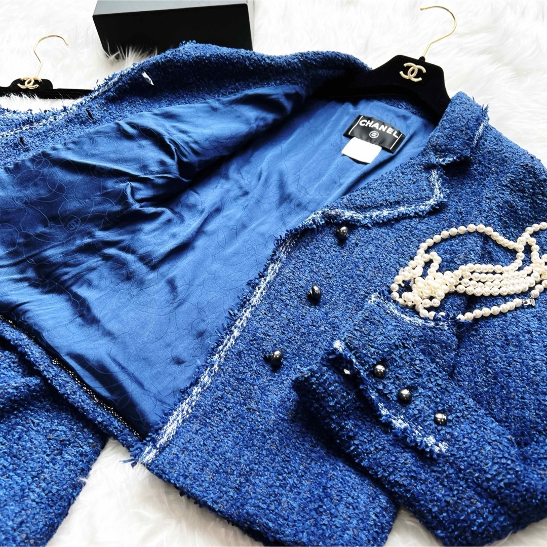 CHANEL - 美品 CHANEL シャネル ツイード ブラックパール風 CHANEL - 美品 CHANEL シャネル ツイード ブラックパール風
