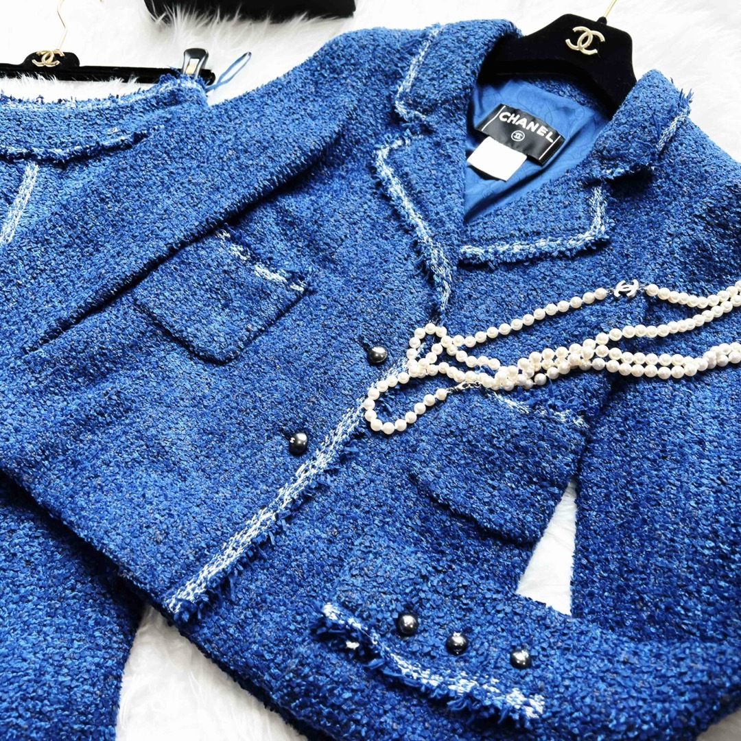 CHANEL - 美品 CHANEL シャネル ツイード ブラックパール風 CHANEL - 美品 CHANEL シャネル ツイード ブラックパール風
