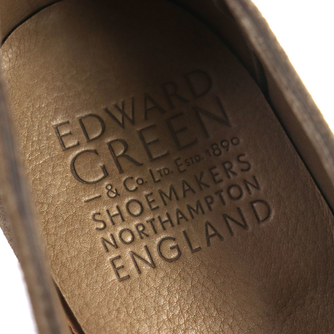 EDWARD GREEN(エドワードグリーン)の【ドンドン見直し】未使用品▼EDWARD GREEN エドワードグリーン 125351 NEWLYNUNLINED スウェードレザー スリッポン ブラウン 7 箱・保存袋付き イングランド製 メンズ 定価233,200円 メンズの靴/シューズ(スリッポン/モカシン)の商品写真