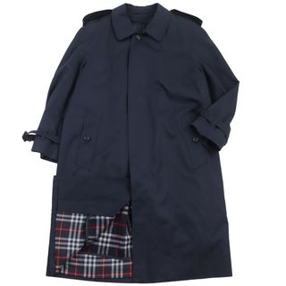 BURBERRY - 極美品●Burberrys バーバリー ヴィンテージ ウールライナー付 裏地チェック柄 ステンカラーコート ネイビー M相当 イングランド製 メンズ