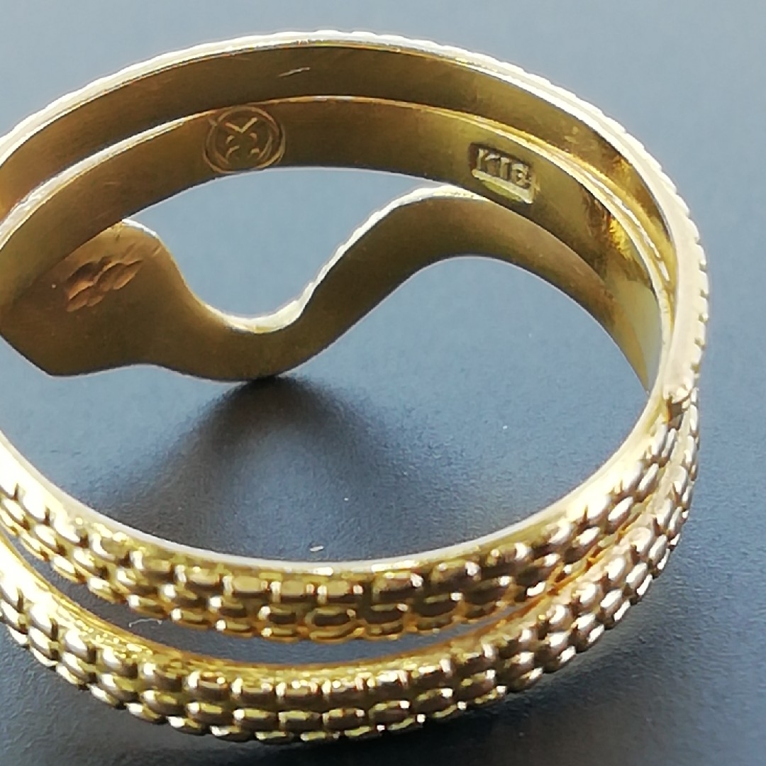 K18ヘビリング✨地金✨シンプルリング✨size多少大きくなったり小さくなったり レディースのアクセサリー(リング(指輪))の商品写真