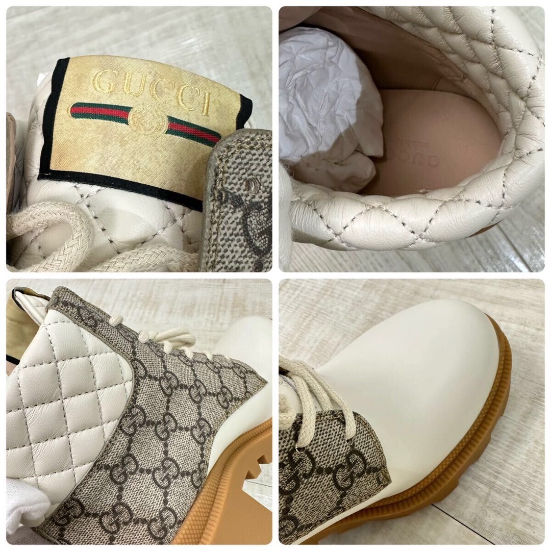 Gucci(グッチ)の新品 GUCCI GG SUPREME COMBAT BOOTS サイズ 37 レディースの靴/シューズ(ブーツ)の商品写真