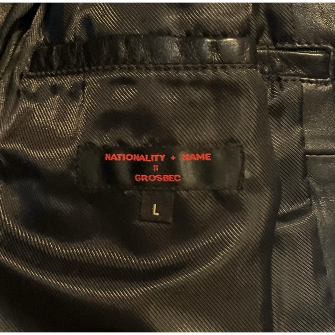 【GW特別値下げ！】GROSBECシングルライダースジャケット　レザー　S メンズのジャケット/アウター(ライダースジャケット)の商品写真