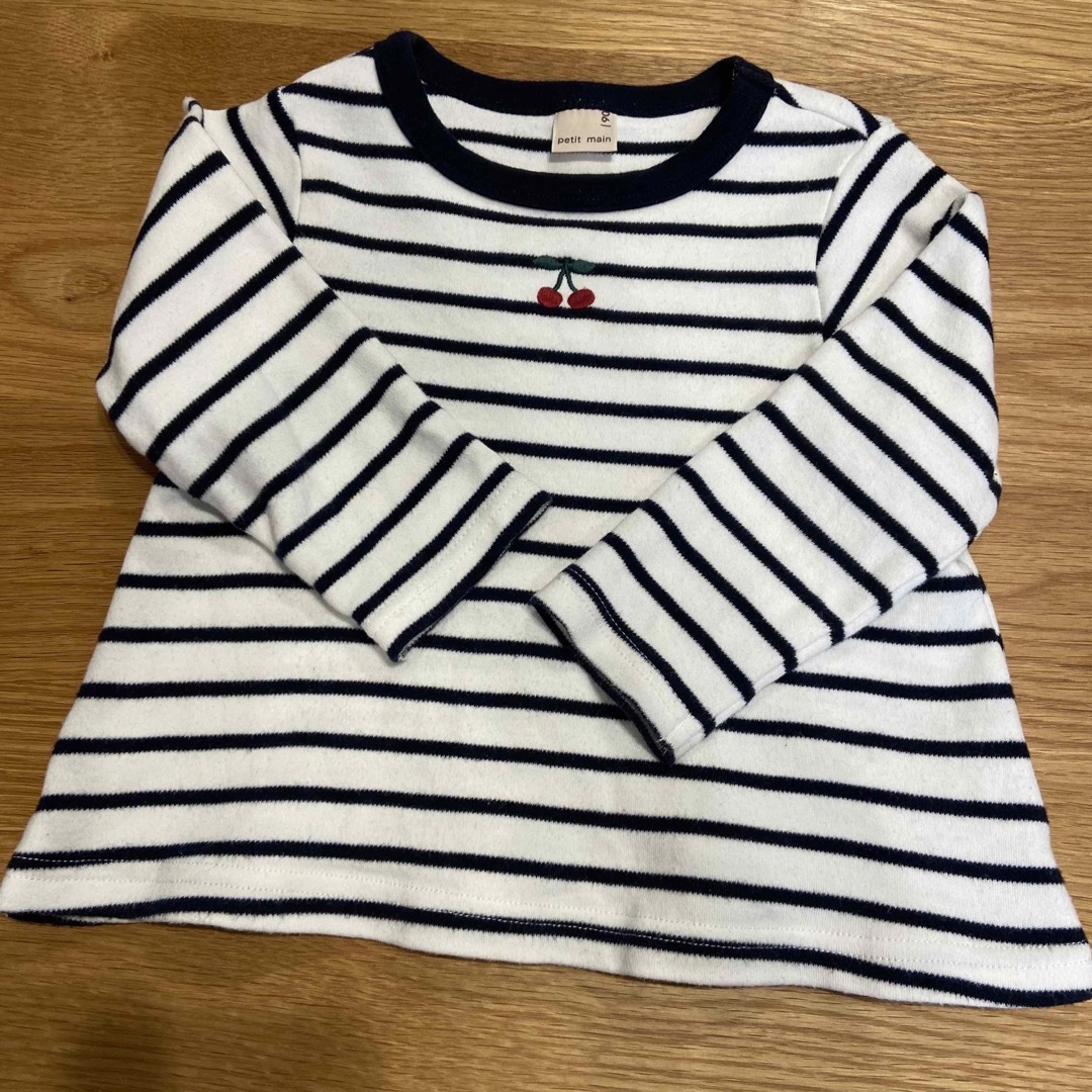 petit main(プティマイン)のプティマイン 90センチ ロンT 2枚セット キッズ/ベビー/マタニティのキッズ服女の子用(90cm~)(Tシャツ/カットソー)の商品写真