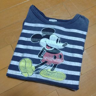 デニムダンガリー(DENIM DUNGAREE)のデニム＆ダンガリー☆ミッキー　ボーダー　七分袖ロンＴ　130センチ(Tシャツ/カットソー)