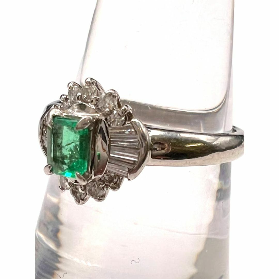Pt850 エメラルド ダイヤモンド リング レディースのアクセサリー(リング(指輪))の商品写真