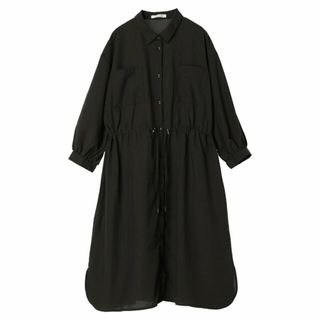 グリーンパークス(green parks)の【ダークグレー】ミディ丈ドロストシャツワンピース 24SS/長袖/ロング丈/春/レディース(ロングワンピース/マキシワンピース)