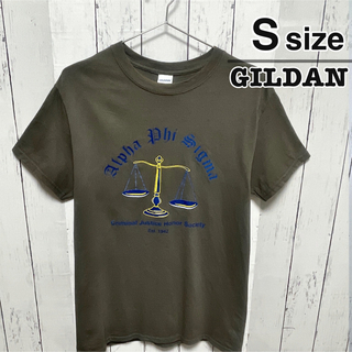 ギルタン(GILDAN)のUSA古着　GILDAN　Tシャツ　S　ダークグレー　プリント　ロゴ　コットン(Tシャツ/カットソー(半袖/袖なし))